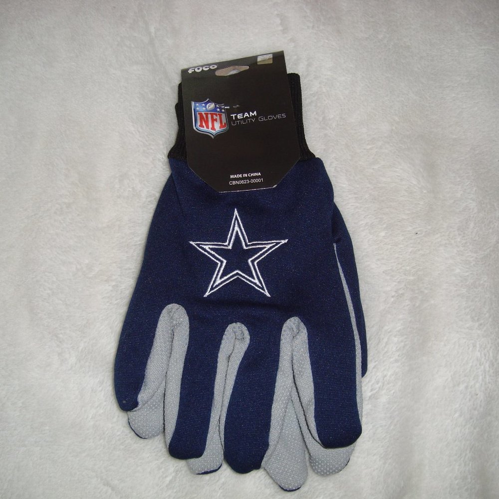 NEW NFL Dallas Cowboys Utility Gloves One Size Fits Most NWT Foco